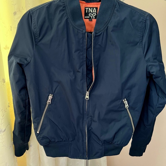 Aritzia Jackets & Blazers - Aritzia TNA Navy Blue Bomber Padded Jacket